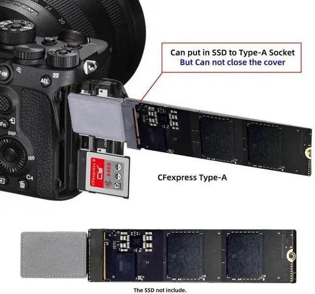 Alt view image 7 of 7 - CFexpress Type A to M.2 NVMe M-Key Adapter Kit, CFA Memory Card Converter Support 2230 2240 2260 2280 SSD PCIe Expansion for Camera 8K RAW Recording