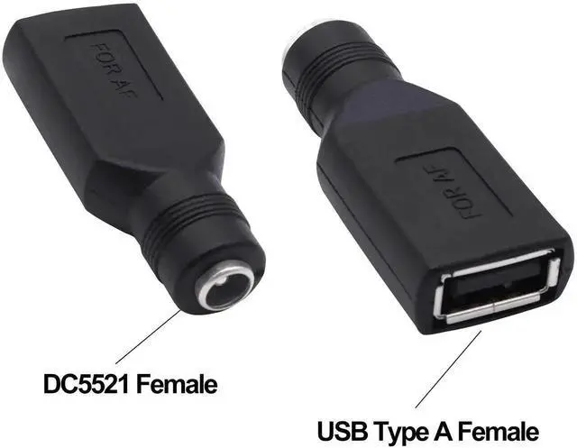 Alt view image 2 of 7 - 5Pcs USB A Female to DC 5.5x2.1mm Female Adapter, DC5521 Power Charging Converter Connector for Small Fan LED Lamp Phone Laptop