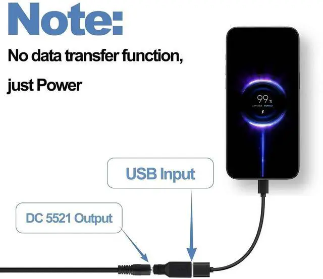 Alt view image 7 of 7 - 5Pcs USB A Female to DC 5.5x2.1mm Female Adapter, DC5521 Power Charging Converter Connector for Small Fan LED Lamp Phone Laptop