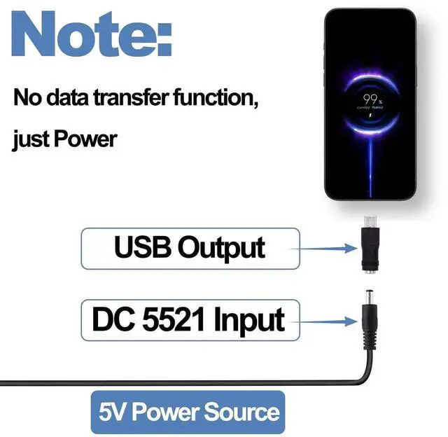 Alt view image 2 of 7 - 5Pcs DC 5.5x2.1mm Female to USB C Male Power Adapter, 5V DC5521 Barrel Jack to Type C Charging Converter for Phone Fan LED Lamp