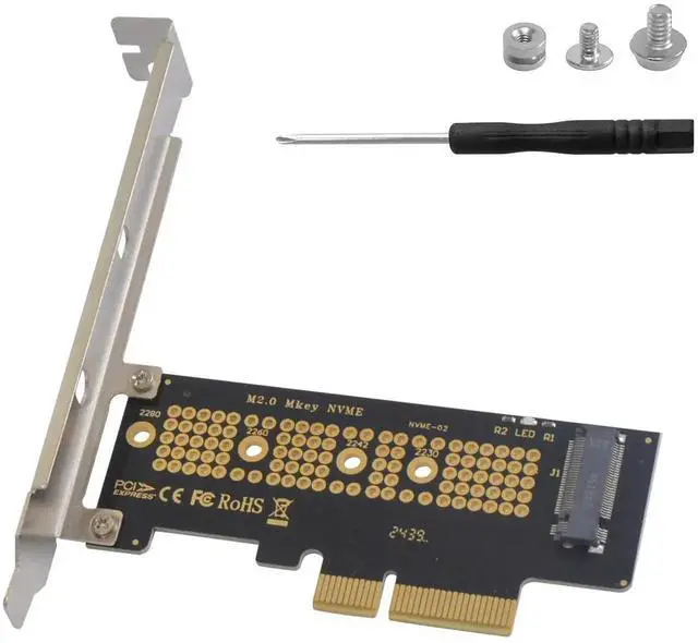 Main image of M.2 NVMe to PCIe 4.0 X4 Adapter Card, NVMe AHCI SSD PCIe Expansion Card Support 2230 2242 2260 2280 SSD Fit PCIe X4 X8 X16 Slot