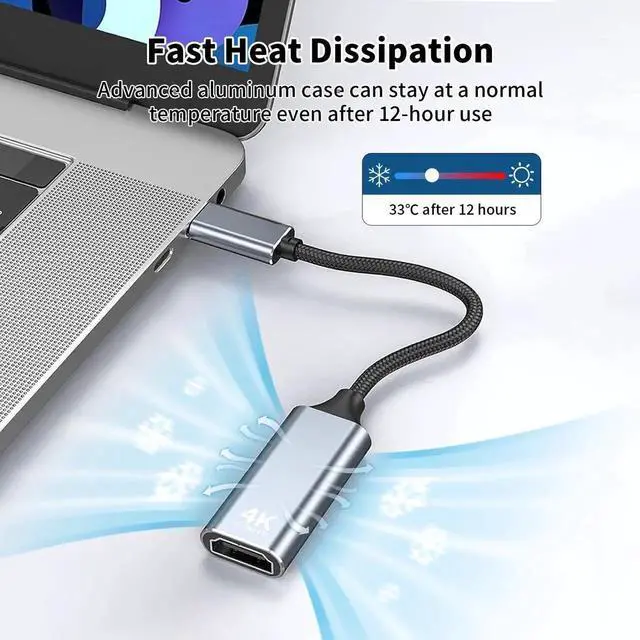 Alt view image 4 of 7 - USB C to HD Video Adapter, High Speed Type-C to HD Converter Compatible with iPhone 15 Series MacBook iPad Samsung Laptop Tablet