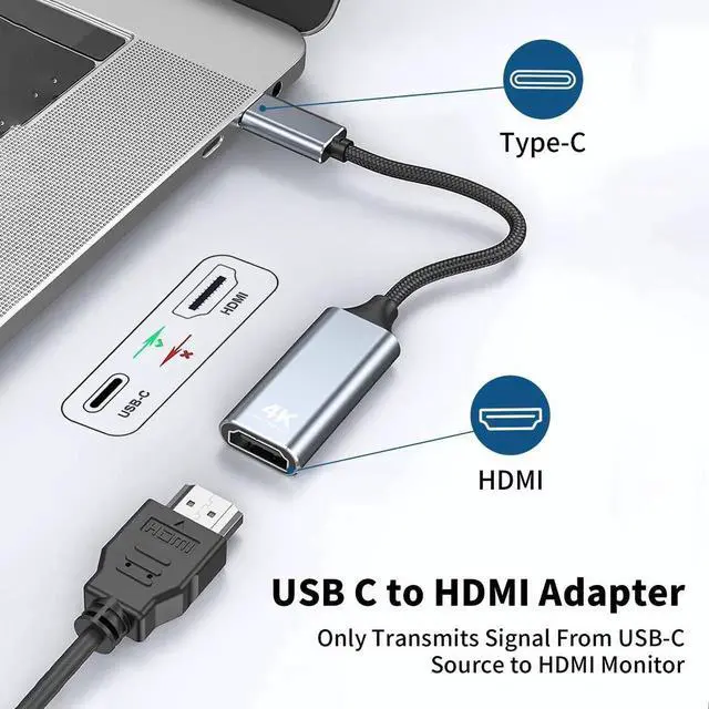 Alt view image 6 of 7 - USB C to HD Video Adapter, High Speed Type-C to HD Converter Compatible with iPhone 15 Series MacBook iPad Samsung Laptop Tablet