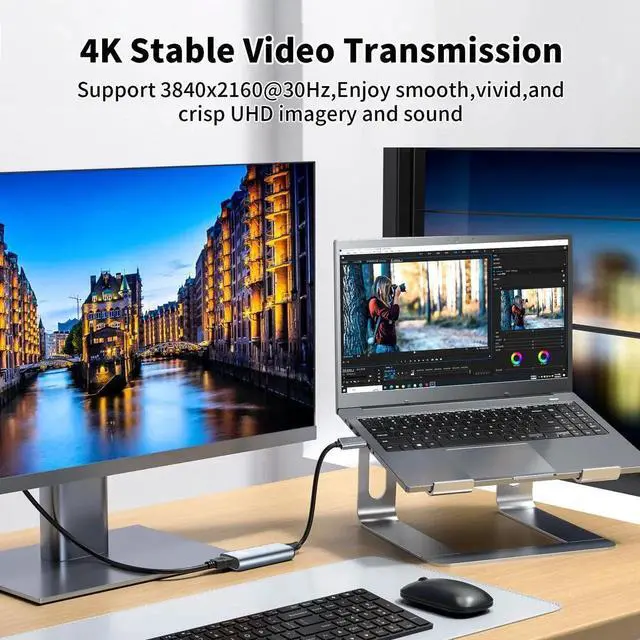Alt view image 3 of 7 - USB C to HD Video Adapter, High Speed Type-C to HD Converter Compatible with iPhone 15 Series MacBook iPad Samsung Laptop Tablet