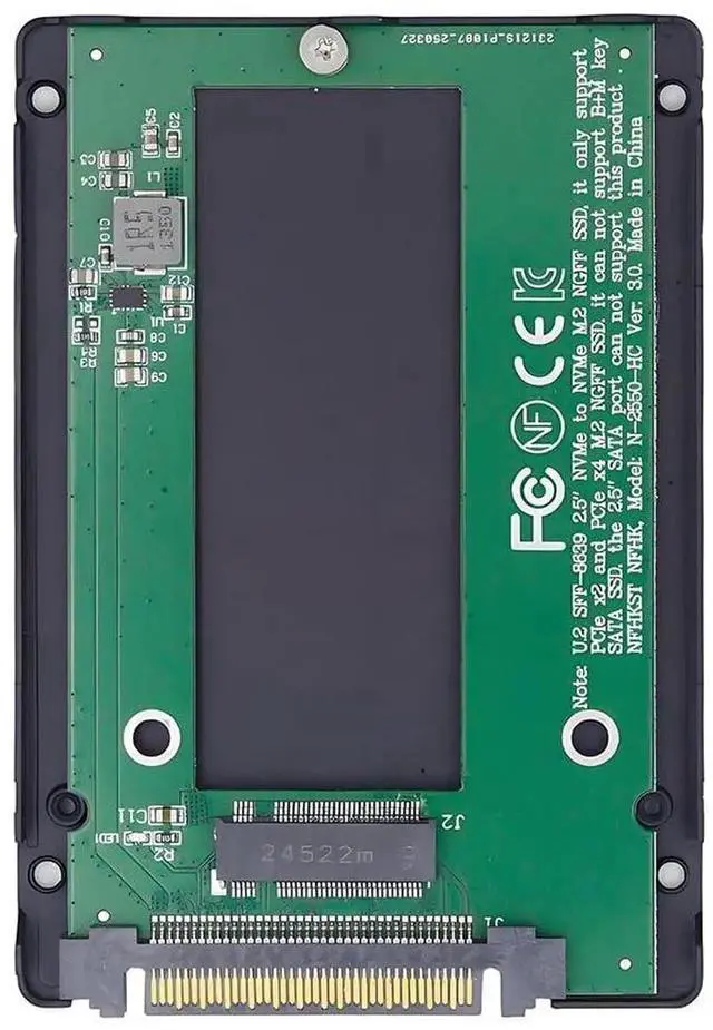Main image of SFF-8639 U.2 to M.2 M-Key NVMe SSD Enclosure, PCIe SSD Adapter Case Compatible with 750 P3600 P3700 SSD for Motherboard
