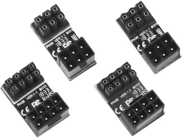 Main image of 180 Degree U-Turn GPU Power Adapter Board, VGA 6Pin 8Pin PCIe Angle Steering Connector for Graphics Card