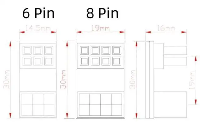 Alt view image 3 of 7 - 180 Degree U-Turn GPU Power Adapter Board, VGA 6Pin 8Pin PCIe Angle Steering Connector for Graphics Card