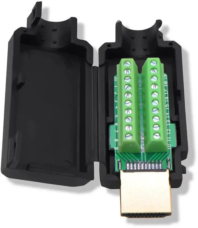Alt view image 6 of 7 - HDMI Solderless Male Screw Terminal Block Adapter, Quick Breakout Board Signal Module with Housing for DIY HDMI Cable Repair & Wiring Project