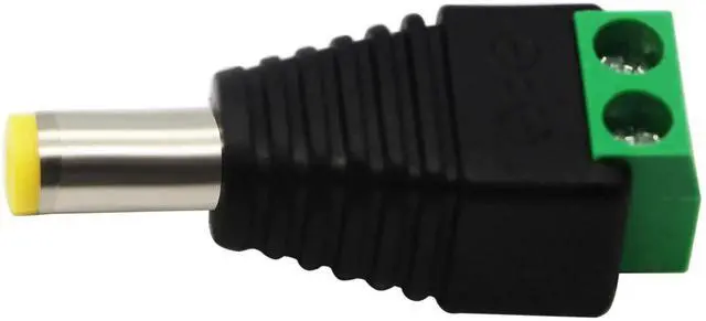 Alt view image 2 of 7 - 10 Pack DC 5.5x2.1mm Male Barrel Power Jack to 2 Pin Screw Terminal Adapter Connector 12V for CCTV Camera LED Strip DVR