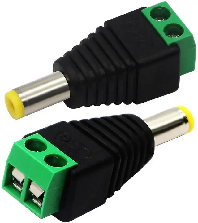 Alt view image 3 of 7 - 10 Pack DC 5.5x2.1mm Male Barrel Power Jack to 2 Pin Screw Terminal Adapter Connector 12V for CCTV Camera LED Strip DVR
