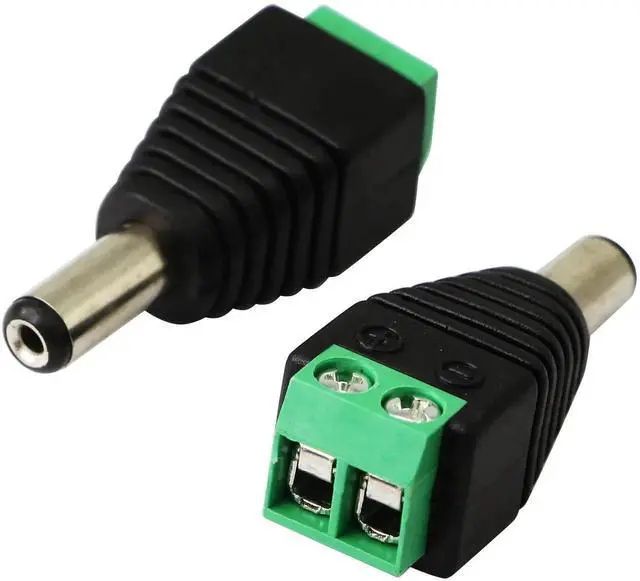 Alt view image 7 of 7 - 20 Pack DC 5.5x2.1mm Male Barrel Plug to 2 Pin Screw Terminal Power Connector 12V for CCTV Camera LED Strip DVR