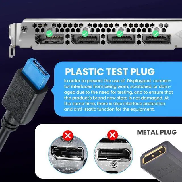 Alt view image 4 of 7 - 1FT 8K DisplayPort 1.4 Extension Cable 32.4Gbps DP Male to Female Extender Anti-Wear Plastic for PC Monitor Industrial Equipment Testing