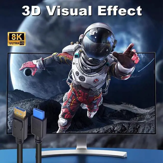 Alt view image 7 of 7 - 1FT 8K DisplayPort 1.4 Extension Cable 32.4Gbps DP Male to Female Extender Anti-Wear Plastic for PC Monitor Industrial Equipment Testing