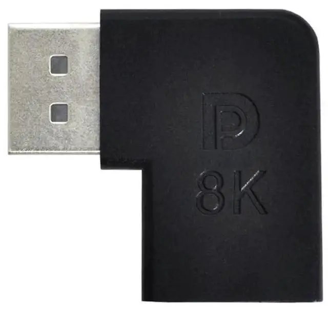 Alt view image 5 of 7 - Angled Mini DisplayPort 1.4 Male to DP Female Adapter 8K@60Hz 4K@144Hz UHD 7680*4320 Video Converter for Laptop PC Monitor