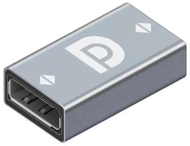 Alt view image 6 of 7 - Gray DP Female to Female Coupler 8K@60Hz DP1.4 HDR HD Video Connector DisplayPort Extension Adapter for DP Cable Connection