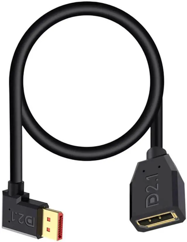 Main image of 1.5FT 90 Degree Left Angle DisplayPort 2.1 Extension Cable 54Gbps Male to Female DP Cord 16K@30Hz 8K@120Hz 4K@240Hz HDR HDCP Gaming Video Cable for Monitor TV Graphics Card