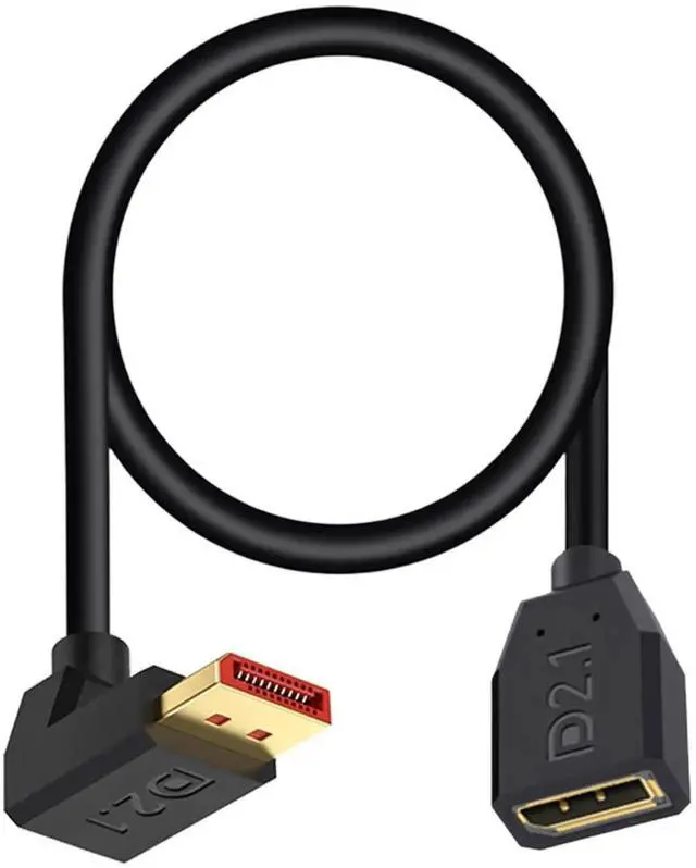 Main image of 1.5FT 90 Degree Down Angle DisplayPort 2.1 Extension Cable 54Gbps Male to Female DP Cord 16K@30Hz 8K@120Hz 4K@240Hz HDR HDCP Gaming Cable for Monitor TV Graphics Card