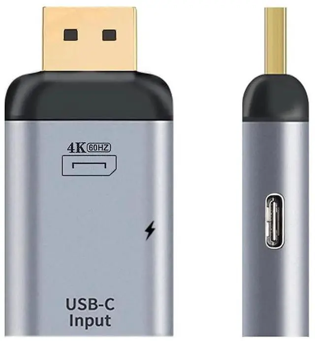 Alt view image 2 of 7 - USB-C Female Source to DisplayPort Sink Adapter 4K@60Hz 1080P Video Converter with PD Power Charging Function Compatible for Phone Laptop HDTV Monitor