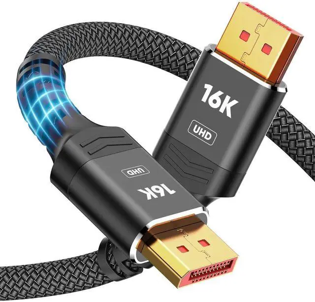 Main image of 10FT DisplayPort 2.1 Cable 54Gbps 16K DP 2.0 Cord 16K@60Hz 8K@120Hz 4K@240Hz HDR10 HDCP DSC1.2a FreeSync G-Sync Gaming Cable for RTX3090 Graphics Card PC Monitor
