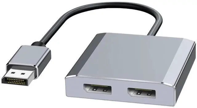Main image of DisplayPort to Dual DisplayPort Adapter 1 in 2 Out MST DP Splitter 4K@60Hz Extended Display Converter DP Female Port Compatible with PC Graphics Card NVIDIA AMD