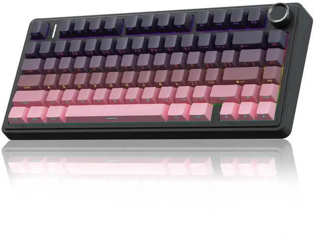 Main image of F75 Pro Wireless Mechanical Keyboard, 75% Hot Swappable Gaming Keyboard, RGB Backlit Pre-lubed Reaper Switch, Side Printed PBT Keycaps Pink & Black Custom Keyboard