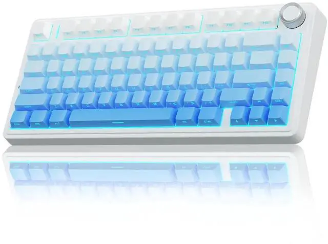 Main image of F75 Pro Wireless Mechanical Keyboard, 75% Hot Swappable Gaming Keyboard, RGB Backlit Pre-lubed Linear Switch, Side Printed PBT Keycaps Gradient Blue Custom Keyboard