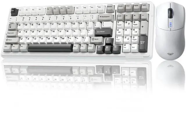 Main image of F99 Wireless Mechanical Keyboard Mouse Combo, Hot Swappable Custom Gaming Keyboard + SC580 White Wireless Gaming Mouse Set