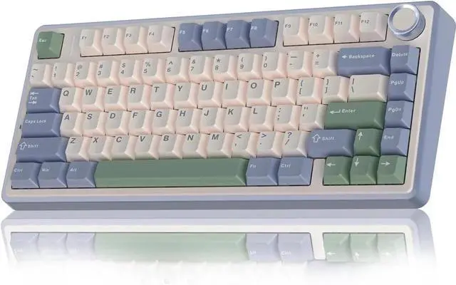 Alt view image 5 of 7 - 75% Gasket Hot Swappable Wireless Keyboard Mouse Combo, F75 Custom Mechanical Keyboard + SC580 White Wireless Gaming Mouse Set