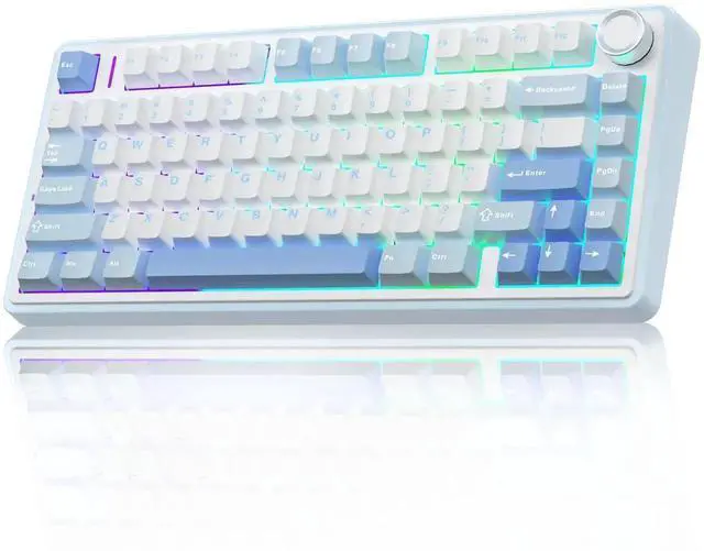 Alt view image 2 of 7 - 75% Gasket Hot Swappable Wireless Keyboard Mouse Combo, F75 Mechanical Keyboard + SC580X Light Purple Wireless Gaming Mouse Set