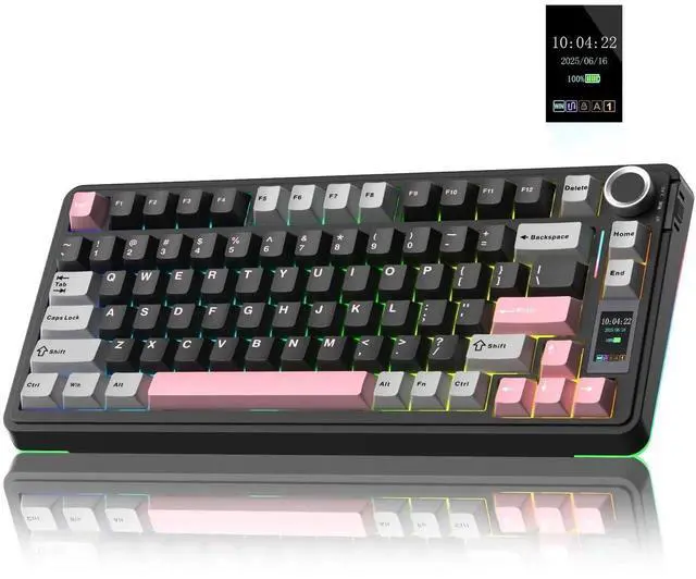 Main image of S75 PRO Wireless Mechanical Keyboard, 75% Hot Swappable Gaming Keyboard with Smart Display Screen & Volume Knob, Pre-lubed Switches, PBT Keycaps, RGB Backlit Creamy Sound Keyboard for PC Gamers