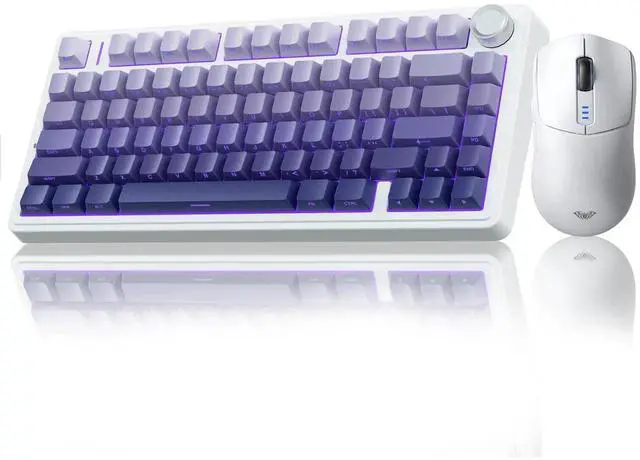 Main image of F75 Pro 75% Gasket Hot Swappable Wireless Mechanical Keyboard and Mouse Combo, Custom Creamy Sound Keyboard with White SC580 Wireless Gaming Mouse