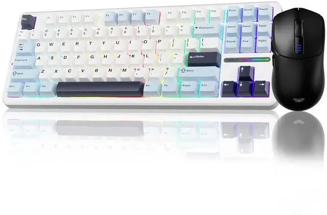 Main image of F87 Wireless Mechanical Keyboard and Mouse Combo, 87 Keys Tenkeyless Gaming Keyboard Set with Black SC580 Wireless Gaming Mouse