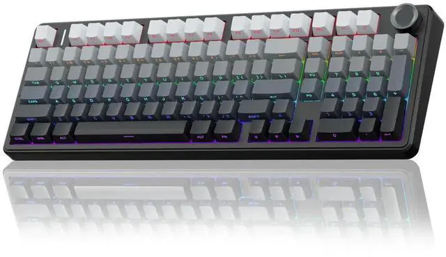 Main image of F99 Pro Tri-Mode Wireless Mechanical Keyboard with Control Knob, Gasket Mount Hot Swappable Gaming Keyboard, Creamy Sound, RGB Backlit PBT Keycaps Keyboard for Desktop PC Gamers