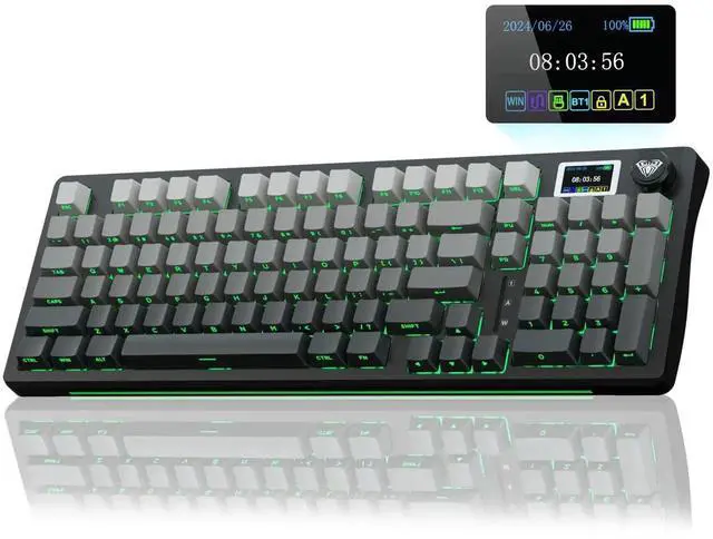 Main image of S98 Pro Tri-Mode Wireless Mechanical Keyboard with Smart Screen & Control Knob, Hot Swappable Gaming Keyboard with Pre-lubed Linear Switch, Side Printed PBT Keycaps, RGB Backlit Creamy Sound Keyboard