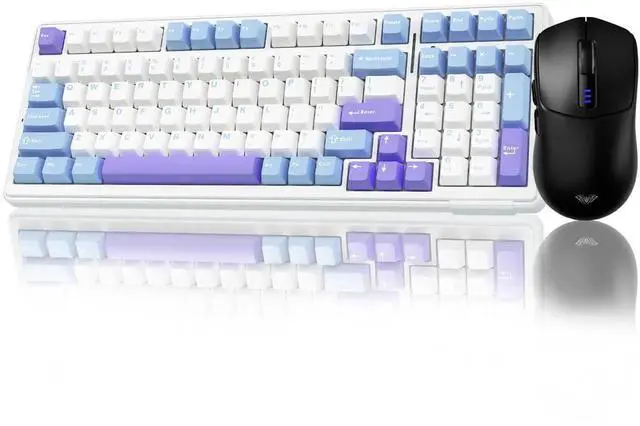 Main image of F99 Tri-mode Hot Swappable Wireless Mechanical Keyboard and Mouse Combo, Full Size Gaming Keyboard with Black SC580 Wireless Gaming Mouse