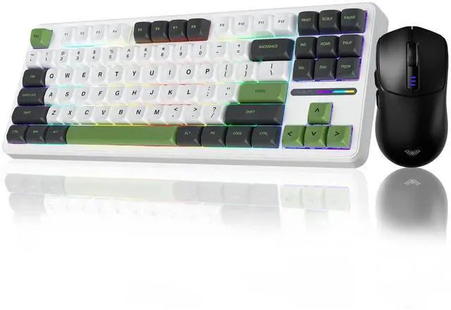 Main image of F87 Wireless Mechanical Keyboard and Mouse Combo, 87 Keys Tenkeyless Gaming Keyboard Matching Black SC580 Wireless Gaming Mouse