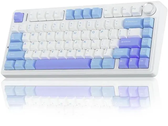 Alt view image 2 of 7 - F75 75% Hot Swappable Mechanical Keyboard and SC580X Wireless Gaming Mouse Combo, Light Purple Wireless Keyboard Mouse Set