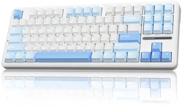 Alt view image 4 of 7 - F87 Wireless Mechanical Keyboard and SC580 Wireless Gaming Mouse Combo, All White Keyboard Mouse Set