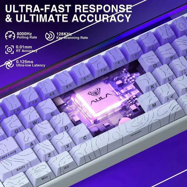 Alt view image 2 of 7 - Hero 68 HE 60% Wired Hall Effect Gaming Keyboard, Magnetic Switch Keyboard Adjustable Actuation Fast Trigger 8KHz Polling Rate Low Latency Side Printed PBT Keycaps RGB Backlit Keyboard