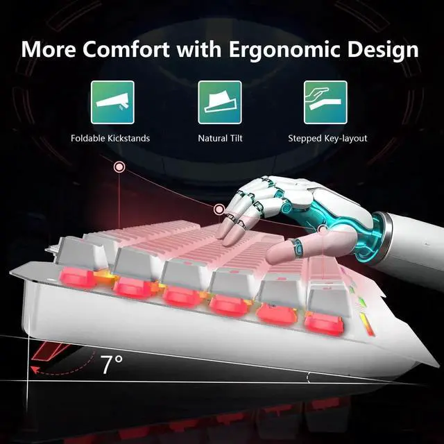 Alt view image 7 of 7 - T102 104 Keys Wired Gaming Keyboard and Mouse Combo, Full Size Mechanical Feel RGB Backlit Keyboard Set White for PC Laptop Office Gaming