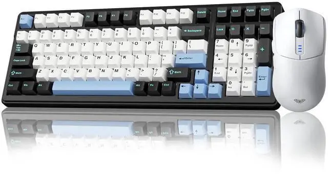Main image of F99 Hot Swappable Wireless Mechanical Keyboard & SC580 Wireless Gaming Mouse Combo, White Full Set Keyboard Mouse Kit