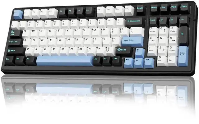 Alt view image 5 of 7 - F99 Hot Swappable Wireless Mechanical Keyboard & SC580 Wireless Gaming Mouse Combo, White Full Set Keyboard Mouse Kit