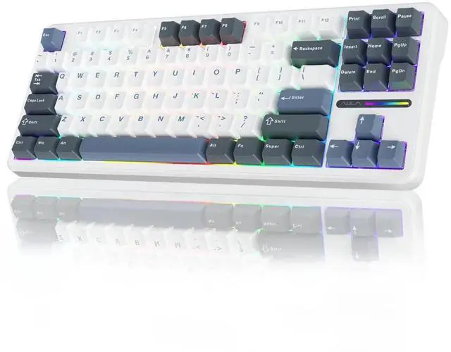 Main image of F87 75% TKL Wireless Mechanical Keyboard, Tri-Mode 2.4G BT5.0 USB-C Hot Swappable Gaming Keyboard, Pre-lubed Greywood Switch RGB Backlit PBT Keycaps Creamy Typing Keyboard