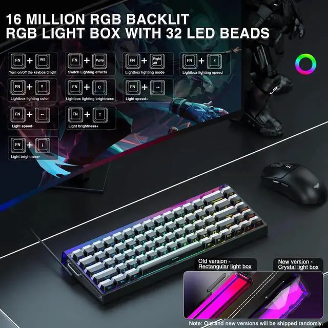 Alt view image 3 of 7 - Hero 68 HE 60% Wired Gaming Keyboard, Hall Effect Magnetic Switch Keyboard, 8KHz Polling Rate, Side Printed PBT Keycaps, RGB Light Box Custom Software Keyboard for PC Mac