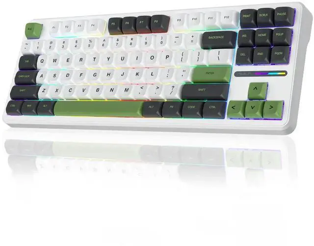 Main image of F87 75% TKL Wireless Mechanical Keyboard, Tri-Mode 2.4G BT5.0 USB-C Hot Swappable Gaming Keyboard, Pre-lubed Greywood Switch PBT Keycaps RGB Backlit Creamy Typing Keyboard