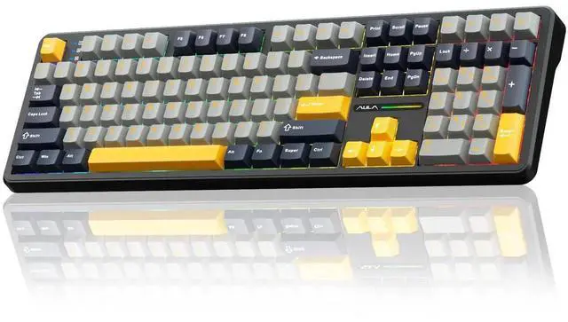 Main image of F108 Full Size 108 Keys Wireless Mechanical Keyboard Tri-Mode BT5.0 2.4GHz USB-C Hot Swappable Pre-lubed Switch PBT Keycaps RGB Gaming Keyboard with Numpad