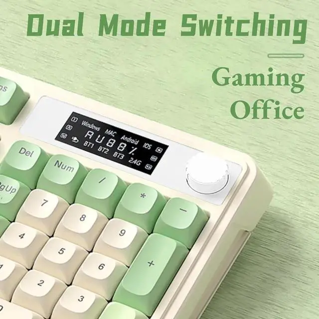 Alt view image 3 of 7 - S99 Pro Tri-Mode Wireless Gaming Keyboard With Smart Display Media Knob Numpad Creamy Typing RGB Backlit Custom Keyboard Purple Compatible with Mac Xbox PC