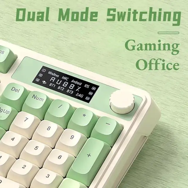 Alt view image 4 of 7 - S99 Pro Tri-Mode Wireless Membrane Keyboard BT 2.4G USB-C Media Knob Custom RGB Backlit Creamy Cute Gaming Keyboard Blue White for Windows Mac PC