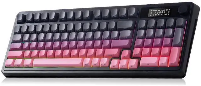 Main image of S99 Pro Tri-Mode Wireless Membrane Gaming Keyboard Media Knob Custom RGB Backlit Creamy Typing Keyboard Black Pink for Windows Mac PC