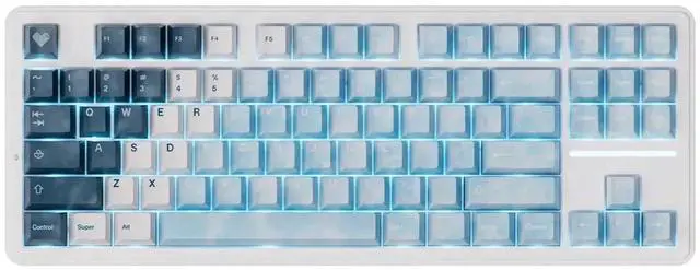 Main image of A87 Pro 87 Keys TKL Wireless Mechanical Keyboard Gasket Mount Hot Swappable Tri-Mode RGB Backlit Arctic Snow Gaming Keyboard